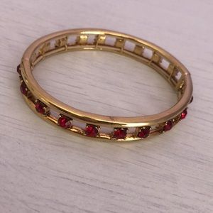 Vintage Monet Gold ruby bangle